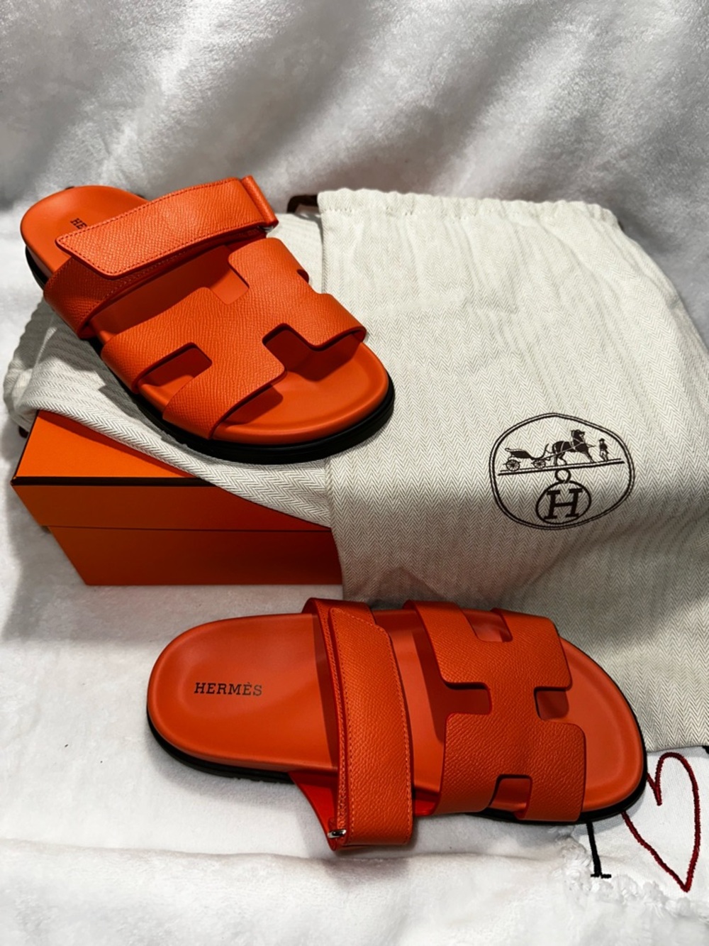Hermés Orange Chypre Sandals - Picture 7 of 7